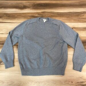 J Crew Heritage Cotton Crewneck Sweater Mens Large Gray 100% Cotton Knit